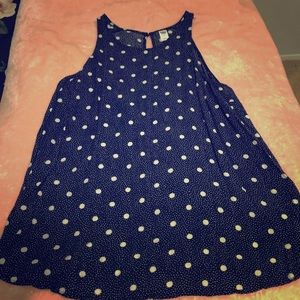 Navy blue and white Polka dotted tank top